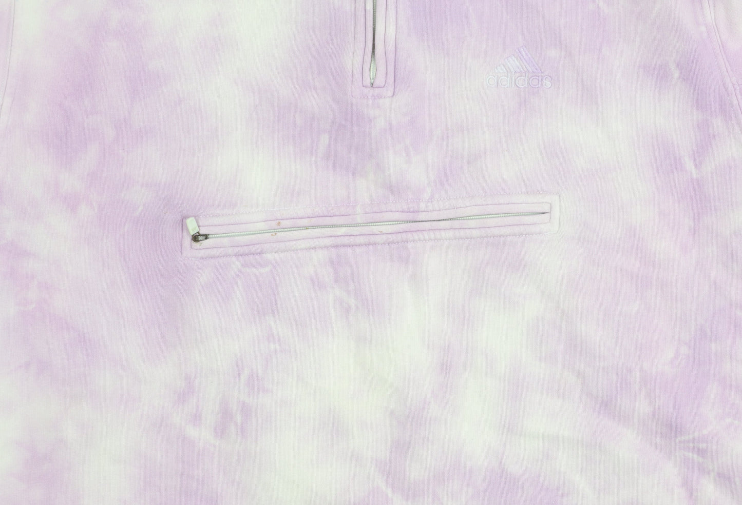 Adidas Women’s Purple Tie-Dye 1/4 Zip Sweatshirt Size 14 Zip Pocket