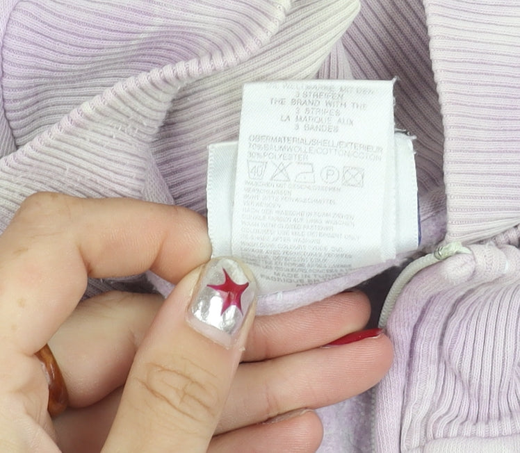 Adidas Women’s Purple Tie-Dye 1/4 Zip Sweatshirt Size 14 Zip Pocket