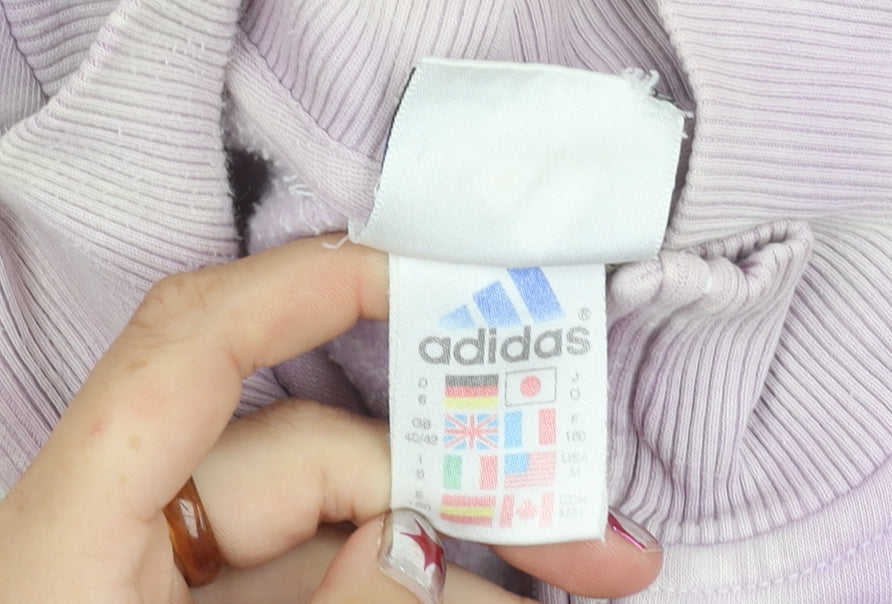 Adidas Women’s Purple Tie-Dye 1/4 Zip Sweatshirt Size 14 Zip Pocket