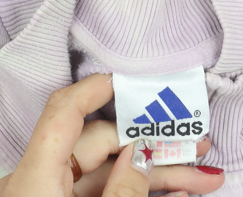 Adidas Women’s Purple Tie-Dye 1/4 Zip Sweatshirt Size 14 Zip Pocket