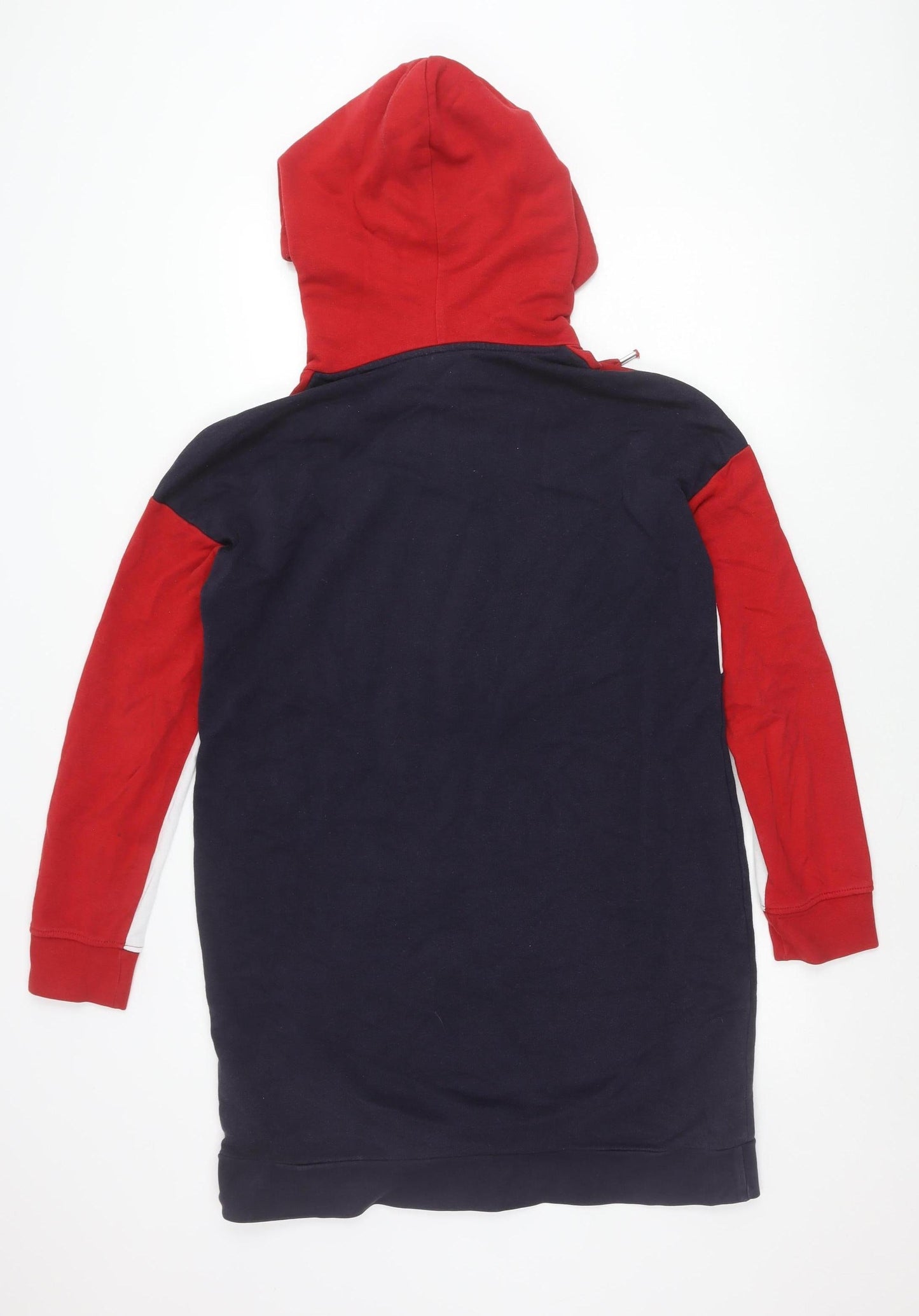 H&M Divided Women’s Red Blue Colourblock Hoodie Size 12 Pullover