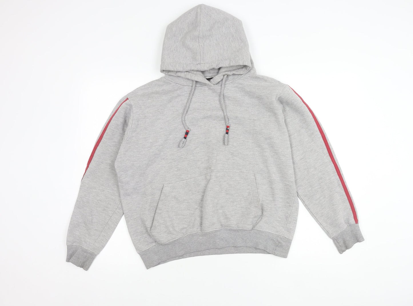 Boohoo Women’s Grey Hoodie L Pullover Drawstring Regular Fit