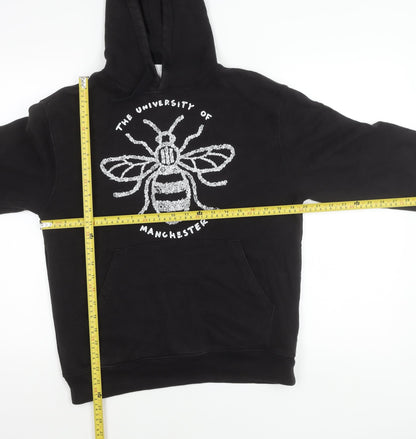 Russell Unisex Black Pullover Hoodie S University Bee Logo
