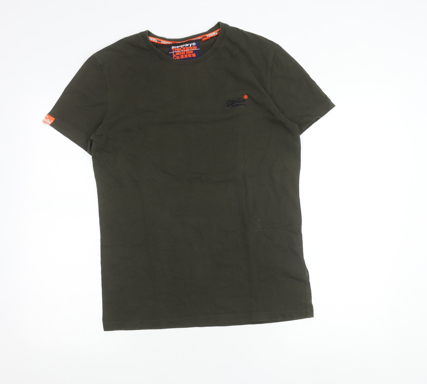 Superdry Men’s Green Slim Fit T-Shirt Medium Crew Neck Cotton