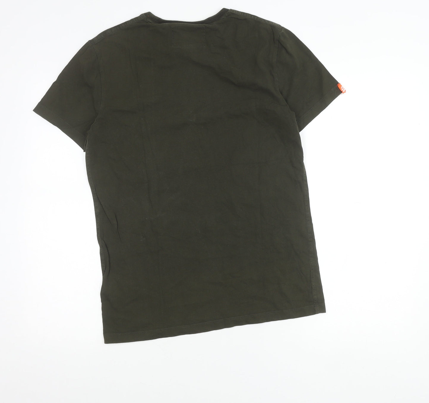 Superdry Men’s Green Slim Fit T-Shirt Medium Crew Neck Cotton