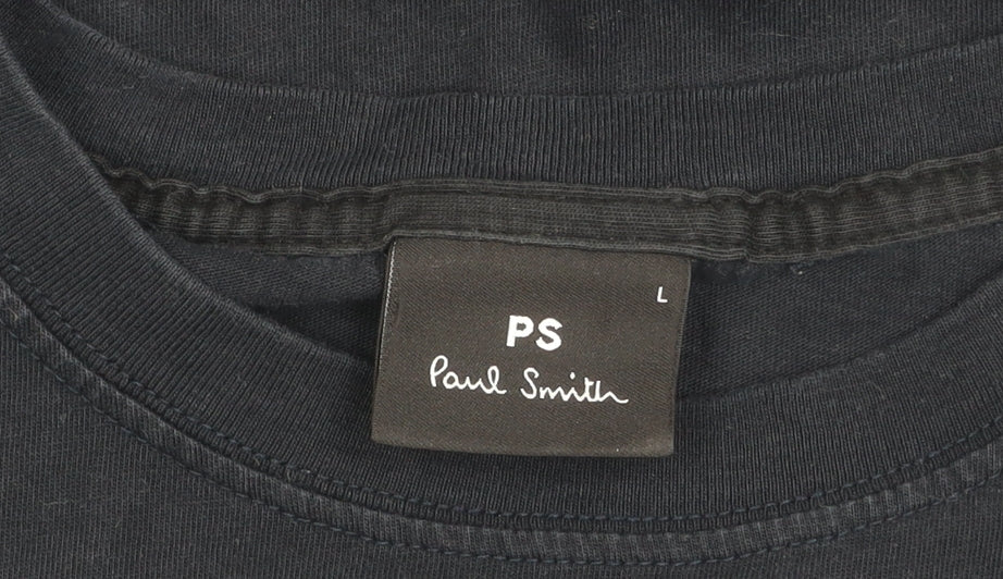 Paul Smith Men’s Black Graphic Print Cotton T-Shirt Size L