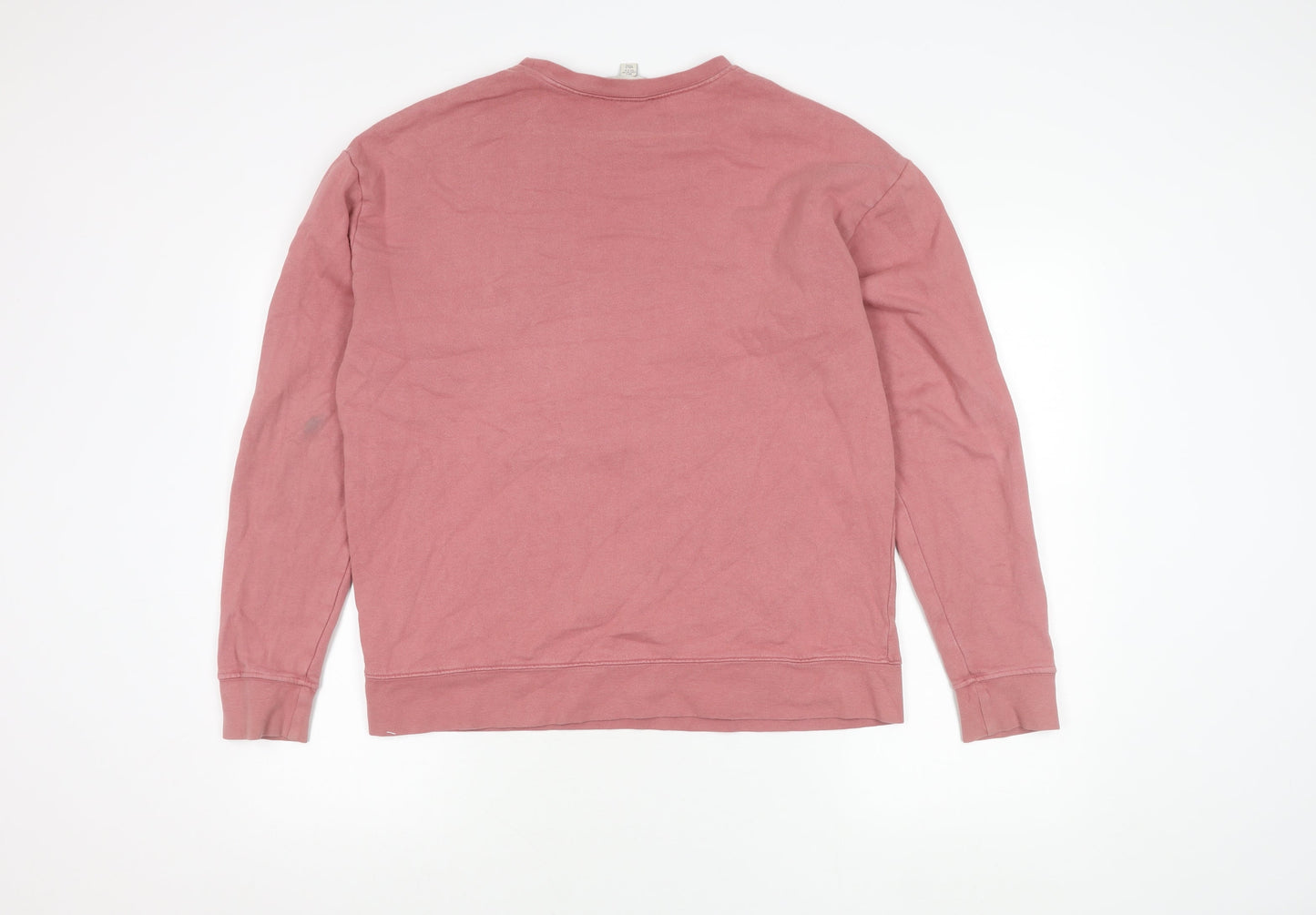 Topshop Women Pink Pullover Sweatshirt S Cotton Logo Casual