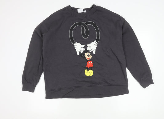 Womens UK Size L Disney Black Pullover Sweatshirt