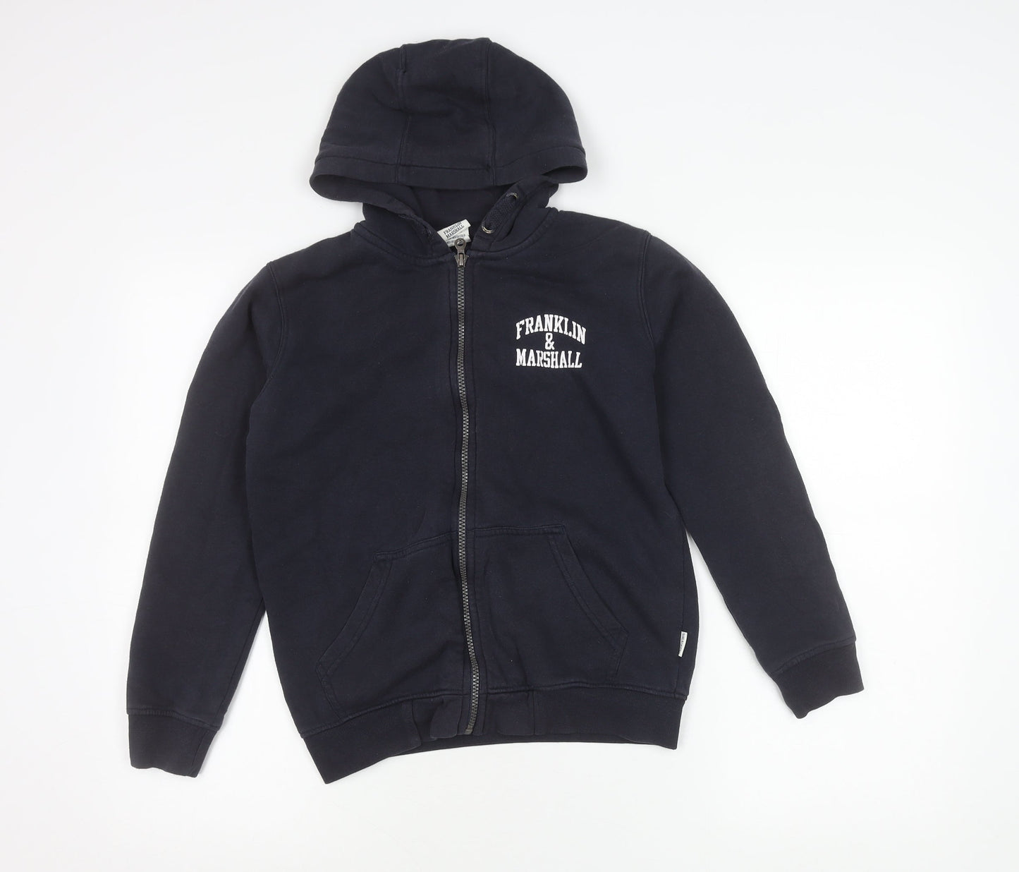 Franklin & Marshall Girls Blue 10-11 Yrs Zip Hoodie Jacket Cotton Blend