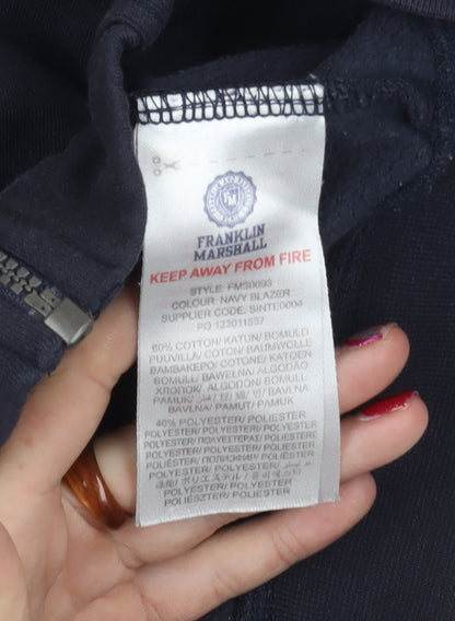 Franklin & Marshall Girls Blue 10-11 Yrs Zip Hoodie Jacket Cotton Blend