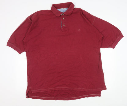 Hang Ten Men’s Red Cotton Short Sleeve Polo Shirt Size L