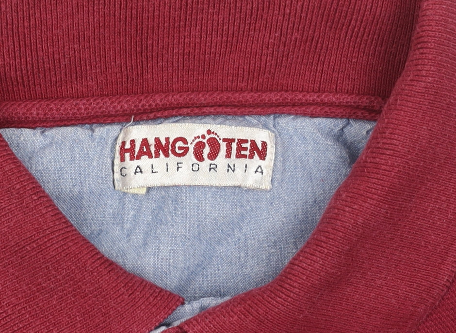 Hang Ten Men’s Red Cotton Short Sleeve Polo Shirt Size L