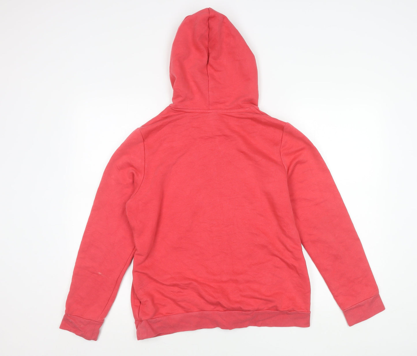 Adidas Women Red Pullover Hoodie L Logo Sports Casual