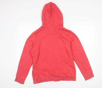 Adidas Women Red Pullover Hoodie L Logo Sports Casual