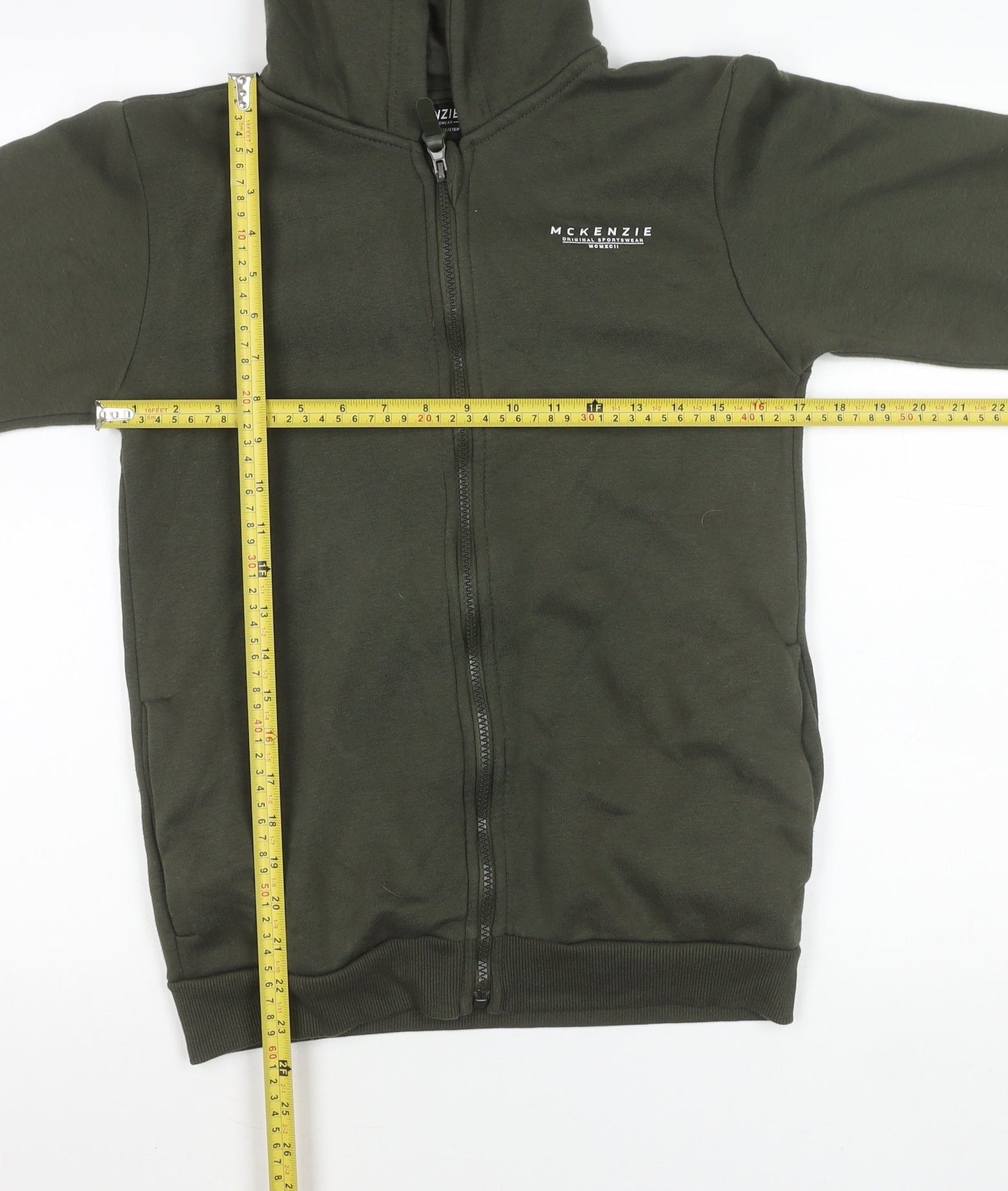 McKenzie Boys Green Full Zip Hooded Jacket 13-15 Years Casual Sportswear