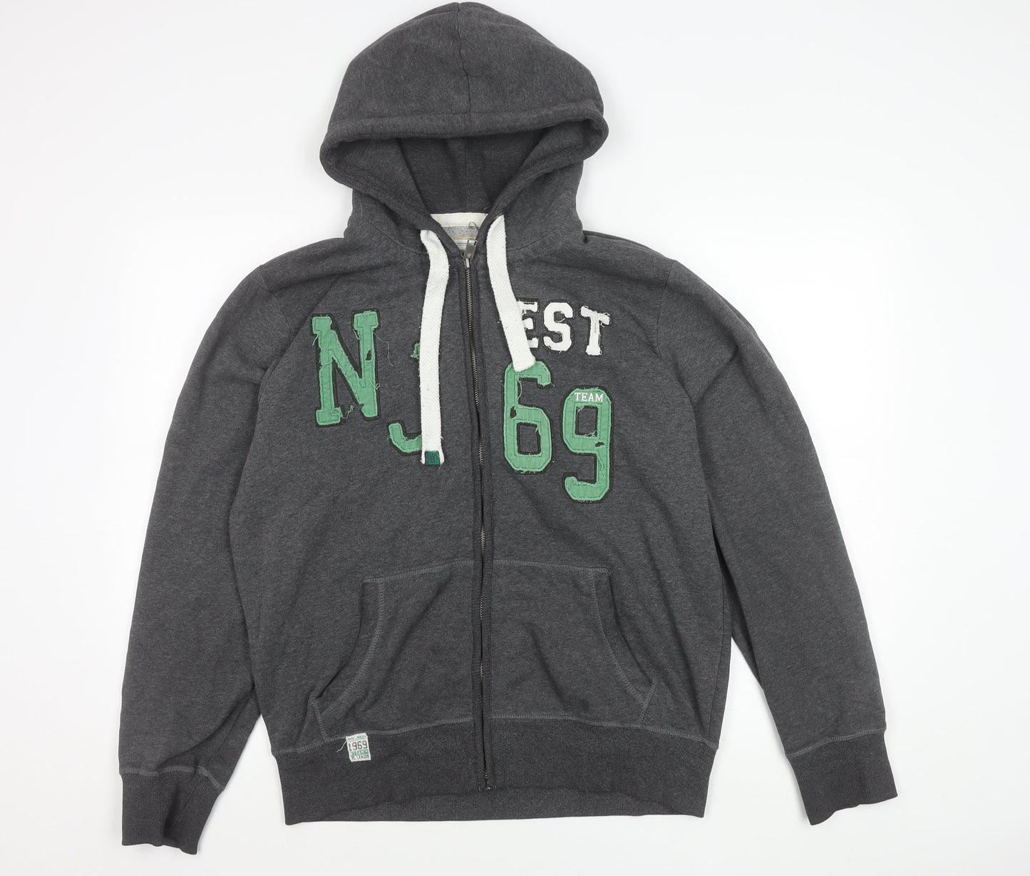 Authentic Apparel Men’s Grey L Hoodie Jacket Full Zip Sports Casual