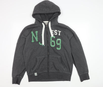 Authentic Apparel Men’s Grey L Hoodie Jacket Full Zip Sports Casual