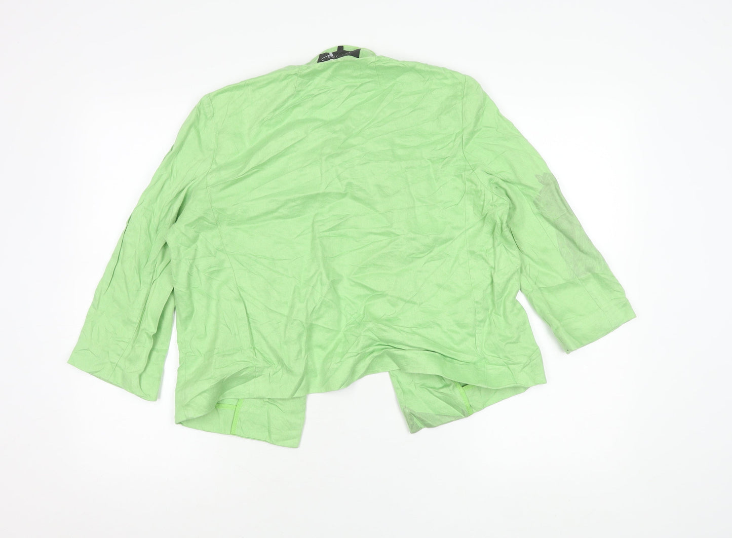 Jaeger Women’s Green Linen Suit Jacket Size 12 One Button Shawl Collar