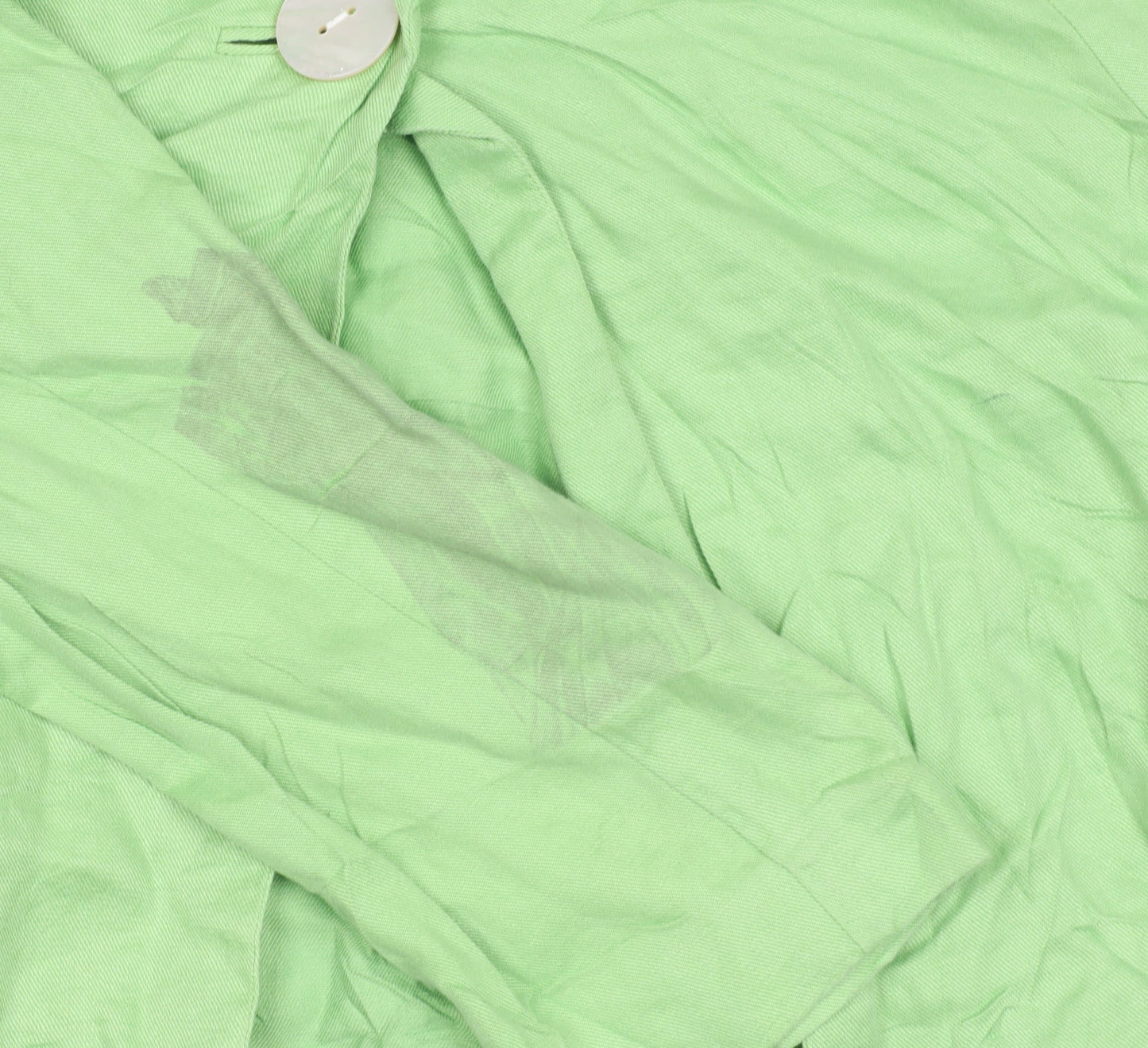 Jaeger Women’s Green Linen Suit Jacket Size 12 One Button Shawl Collar