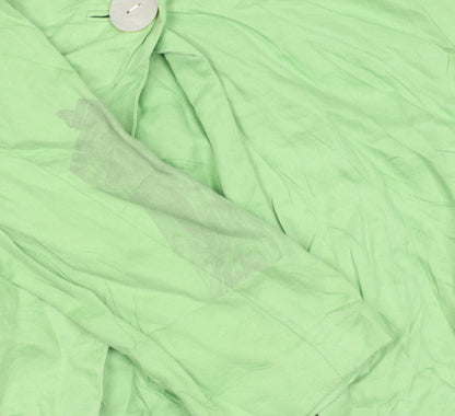 Jaeger Women’s Green Linen Suit Jacket Size 12 One Button Shawl Collar