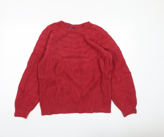 Womens UK Size 14 Crew Clothing Company Red Pullover Jumper