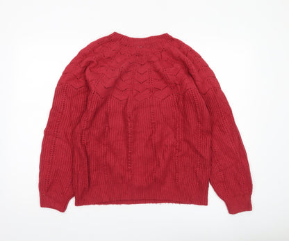Womens UK Size 14 Crew Clothing Company Red Pullover Jumper
