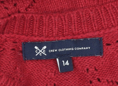 Womens UK Size 14 Crew Clothing Company Red Pullover Jumper