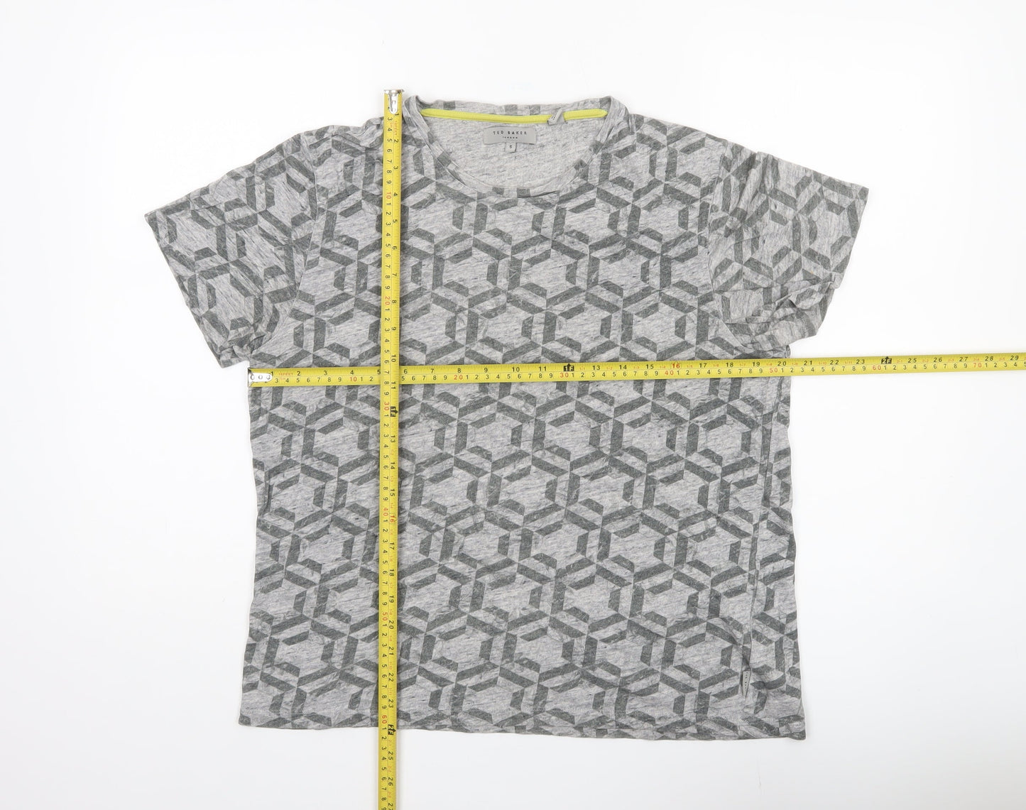 Womens UK Size S Ted Baker Grey Basic T-Shirt