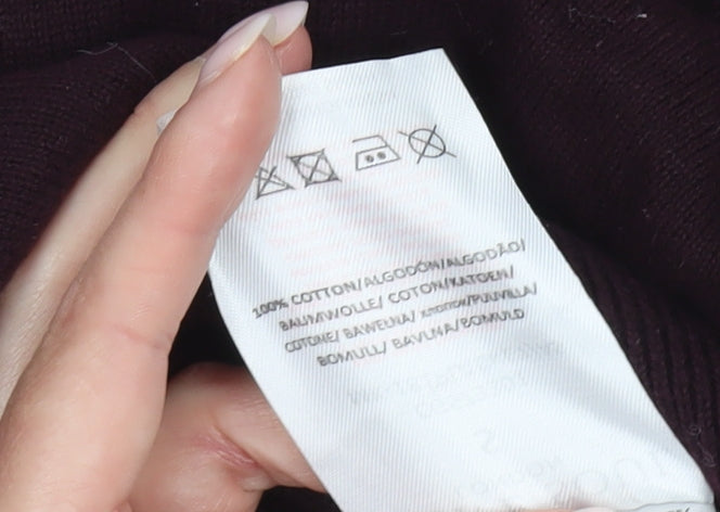 Brave Soul Men’s Purple Cotton Collared Henley Jumper Size S