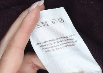 Brave Soul Men’s Purple Cotton Collared Henley Jumper Size S