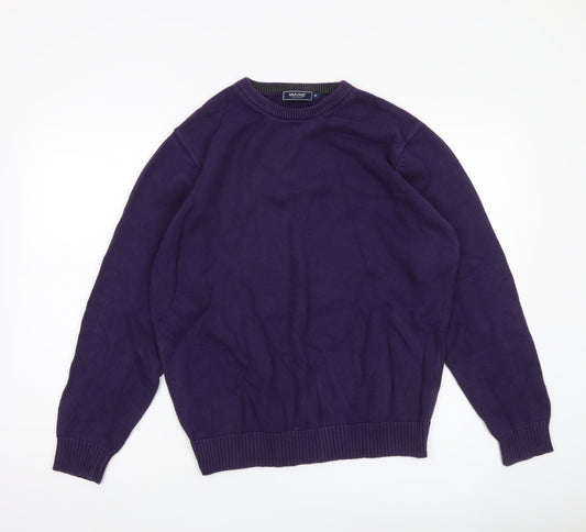 Maine New England Men’s Purple Medium Cotton Crew Neck Jumper