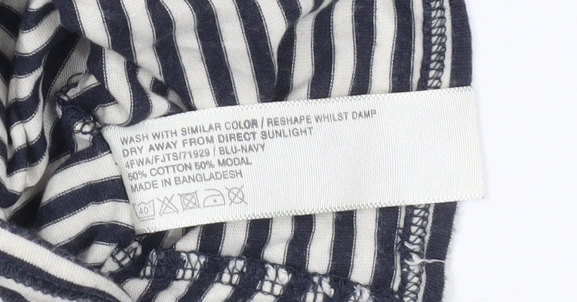 FatFace Womens Blue Striped Long Sleeve Scoop Neck Top Size 8