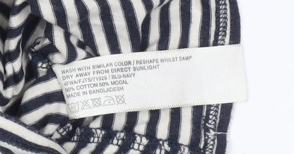 FatFace Womens Blue Striped Long Sleeve Scoop Neck Top Size 8