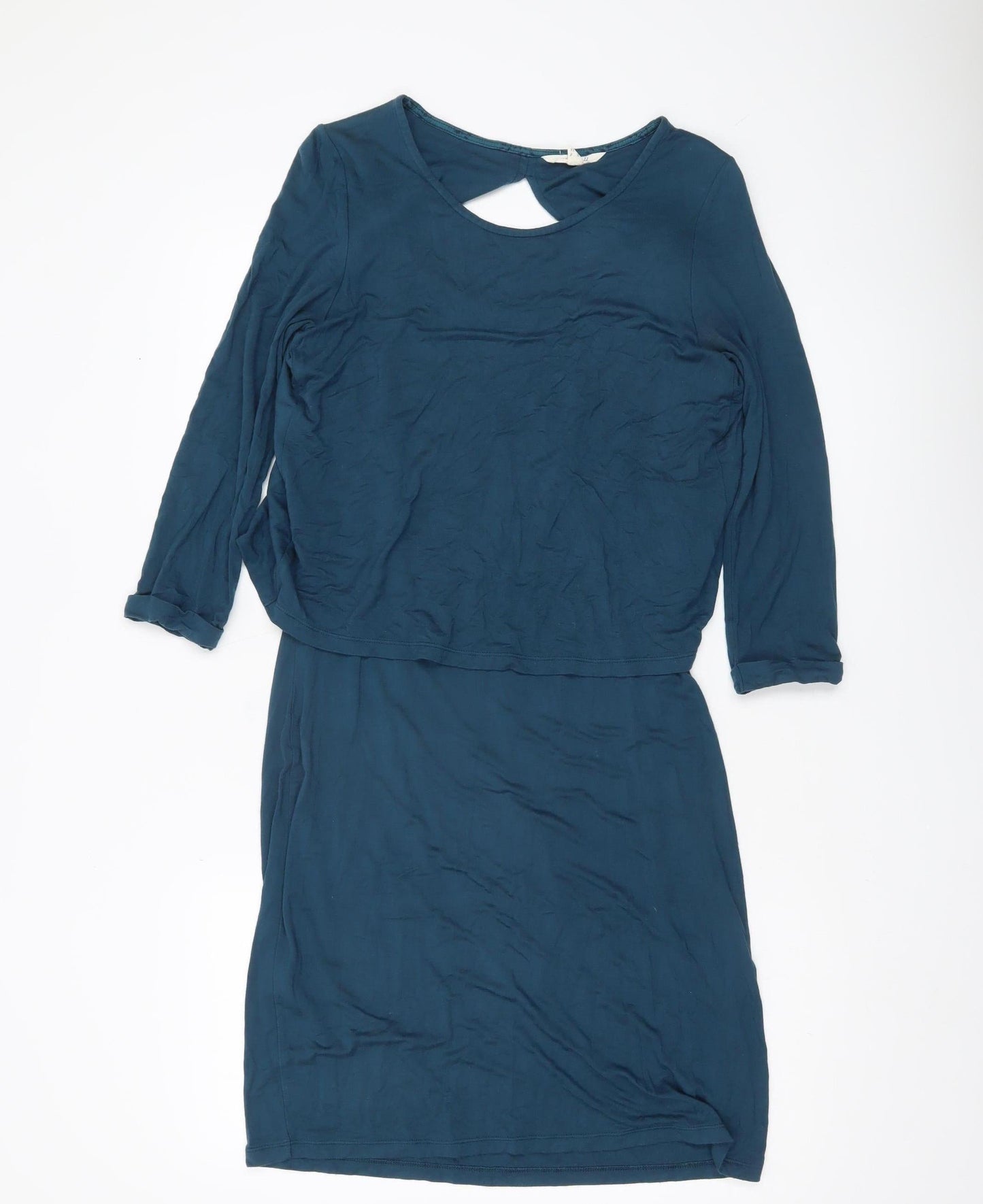 Three Stuff Women’s Blue Size 8 Bodycon Jersey Dress Long Sleeve