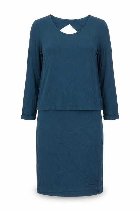 Three Stuff Women’s Blue Size 8 Bodycon Jersey Dress Long Sleeve