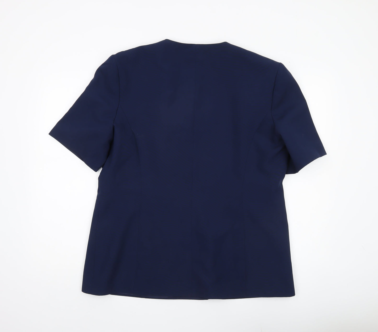 Amari Women's Blue Size 18 Double-Breasted Short Sleeve Jacket