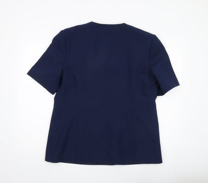 Amari Women's Blue Size 18 Double-Breasted Short Sleeve Jacket