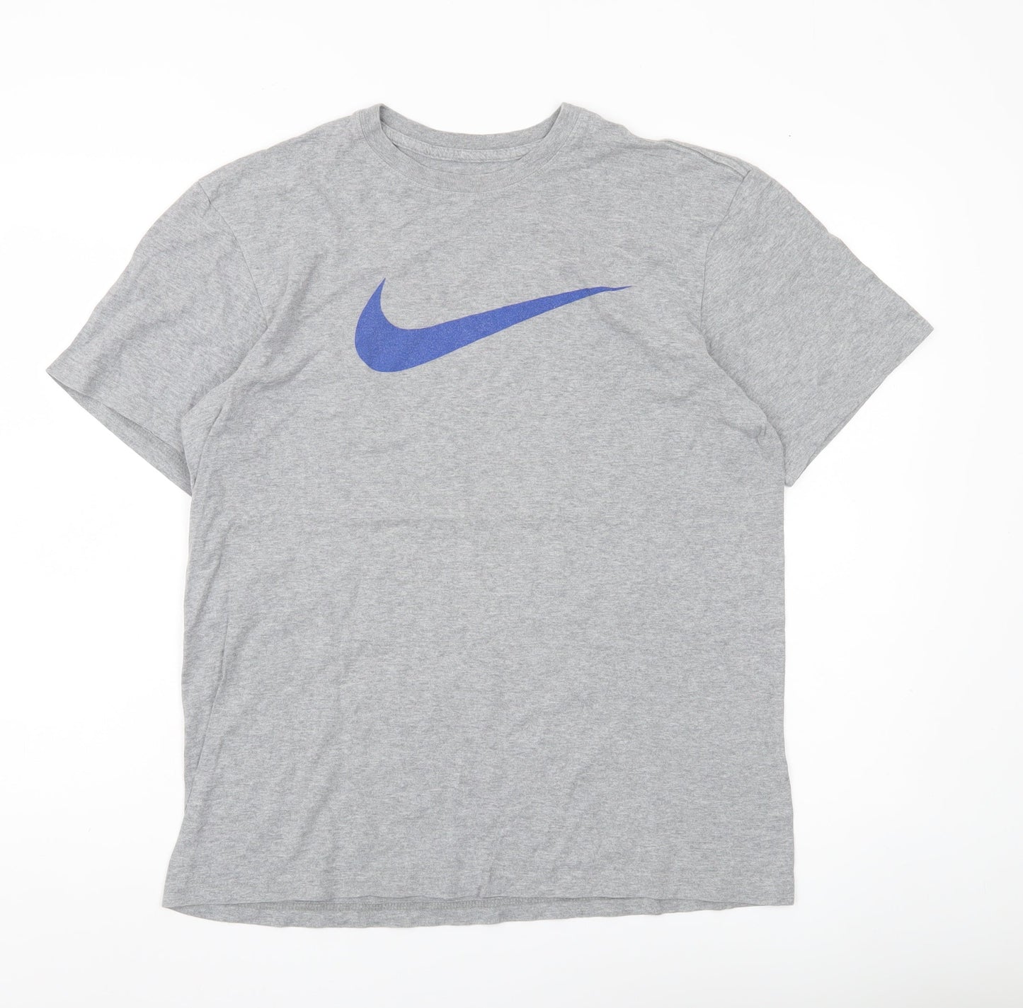 Nike Men's Grey L Regular Fit Graphic Logo Sports T-Shirt