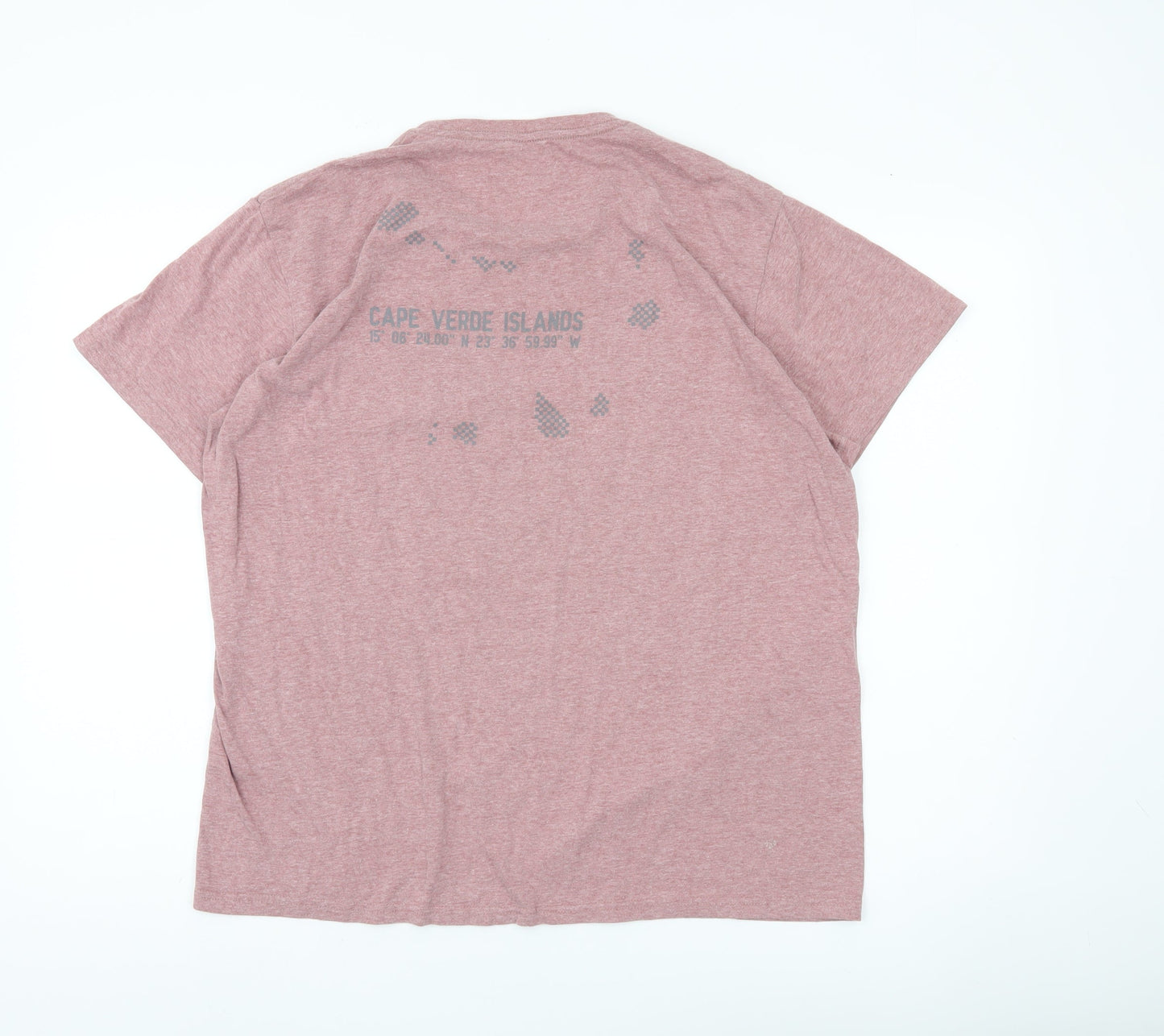 Sea Tribe Men’s Pink XL Graphic Crew Neck Cotton Blend T-Shirt