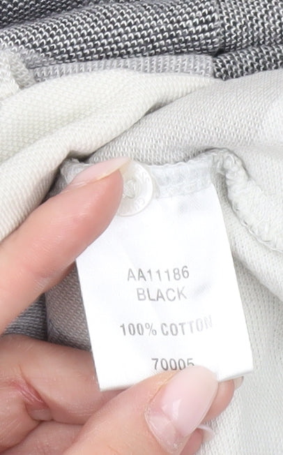 Guinness Men Grey Striped Cotton Polo Shirt Size M Logo Casual