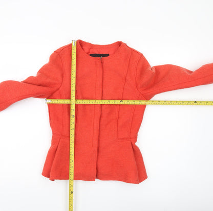 Womens UK Size S Zara Basic Red Basic Jacket