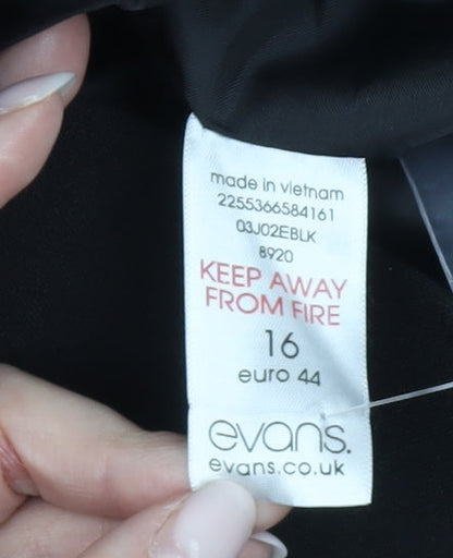 Evans Women’s Black Size 16 Single-Breasted Suit Jacket Blazer
