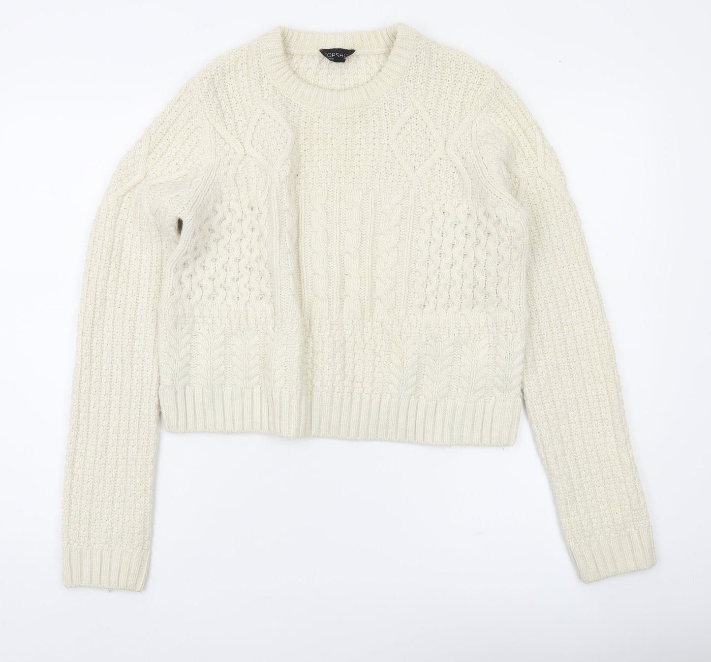 Womens UK Size 12 Topshop Ivory Pullover Jumper