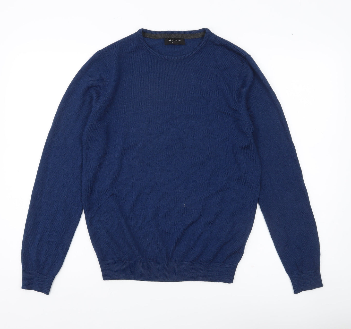 New Look Men’s Blue Small Crew Neck Acrylic Pullover Jumper