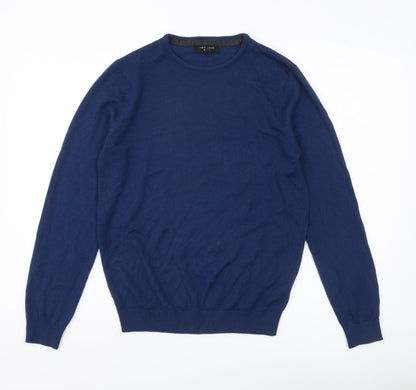 New Look Men’s Blue Small Crew Neck Acrylic Pullover Jumper