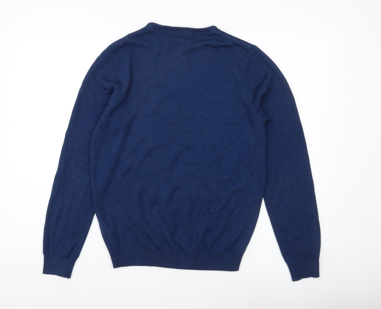 New Look Men’s Blue Small Crew Neck Acrylic Pullover Jumper