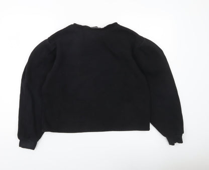 Zara Women Black Studded Pullover Sweatshirt Size S