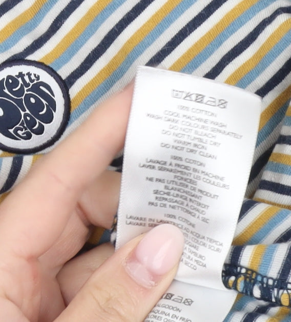 Pretty Green Men's Multicoloured Striped Cotton T-Shirt Size S