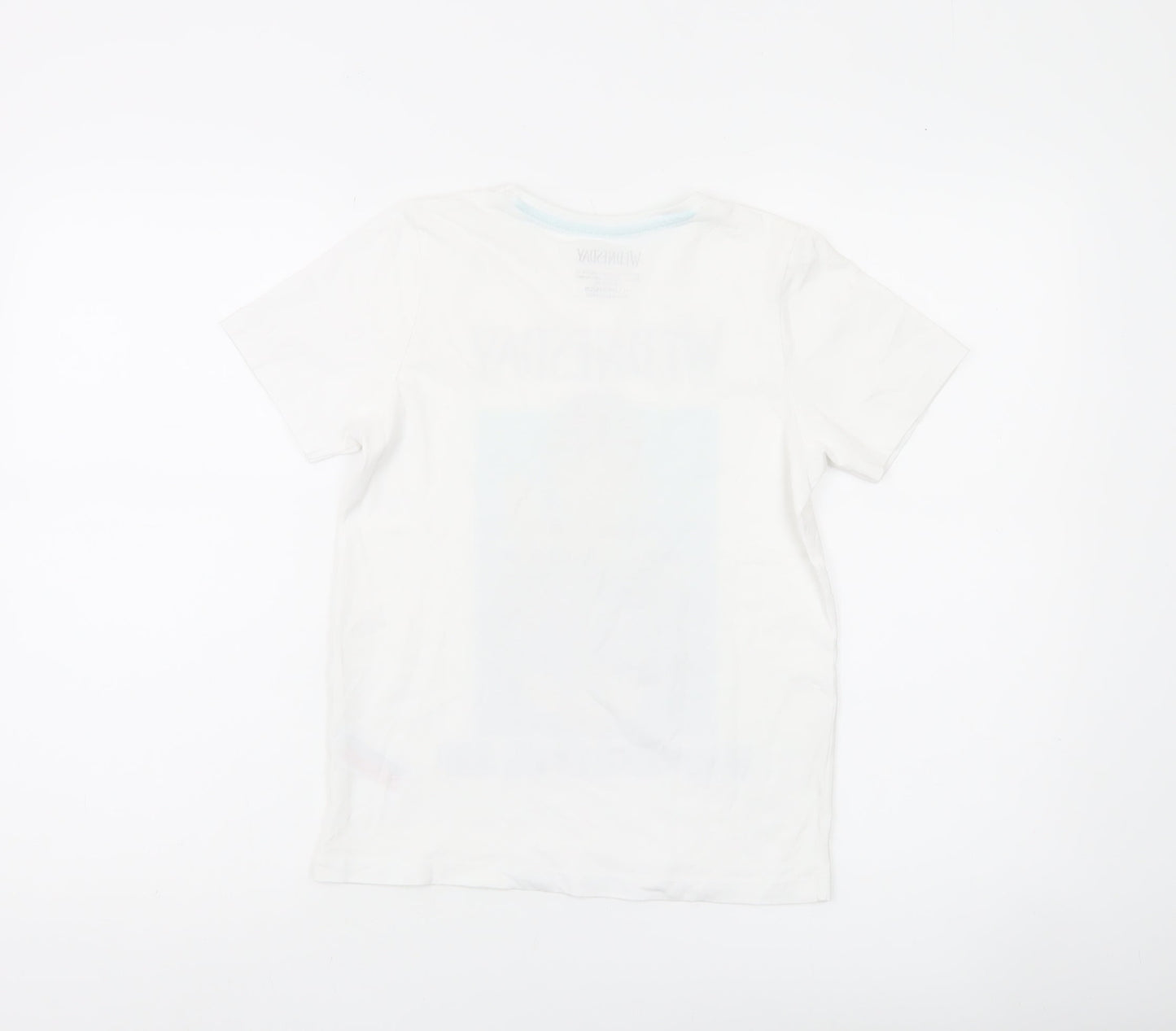 Wednesday Girls White Graphic T-Shirt 11-12 Years Gothic Casual Tee
