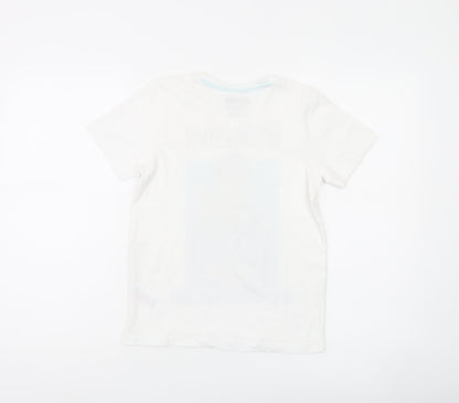 Wednesday Girls White Graphic T-Shirt 11-12 Years Gothic Casual Tee